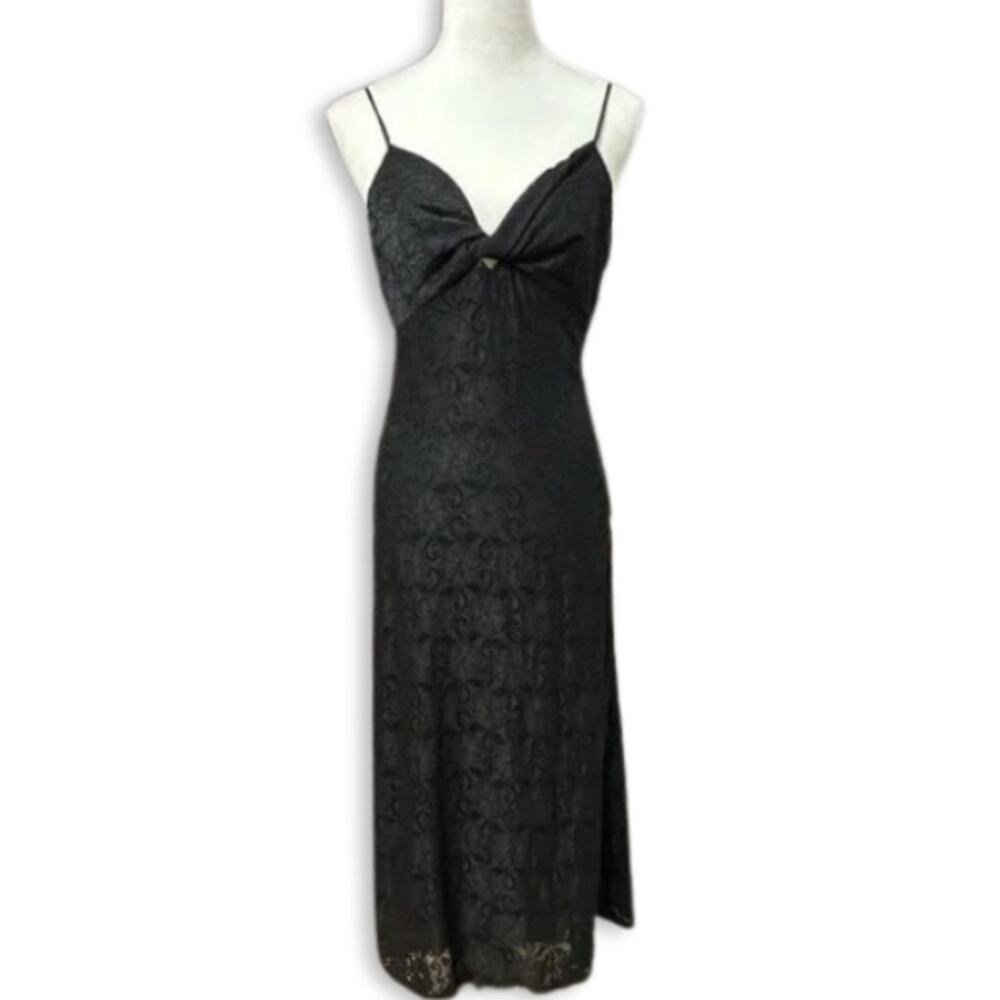 NSR Midi Dress Floral Pattern Sweetheart Neckline Sleeveless Lace Fabric W M NWT